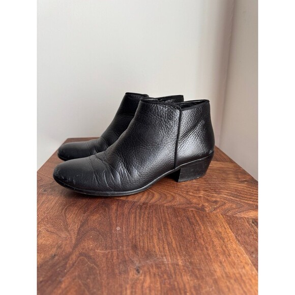 Black Leather Sam Edelman Ankle Boots Size 7 - Picture 1 of 7